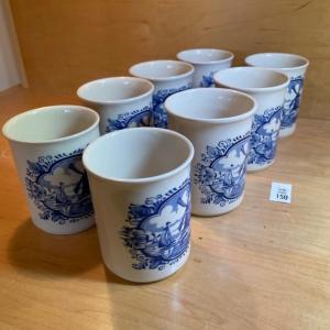 Photo of 8 Windmill Blue and White cups