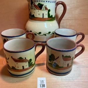 Photo of Hand painted pitcher and mugs.
