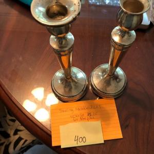 Photo of Pair of Sterling Silver Candlesticks