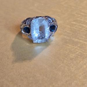 Photo of Sterling Silver Topaz & Sapphire Ring