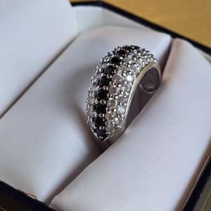 Photo of Sterling Silver Sapphire & Cubic Zirconia Ring