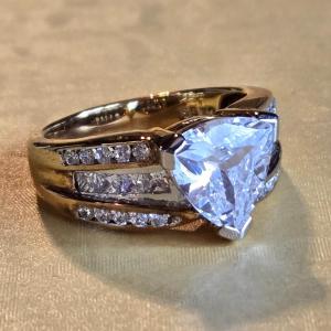 Photo of Gold over Sterling Silver Cubic Zirconia Ring