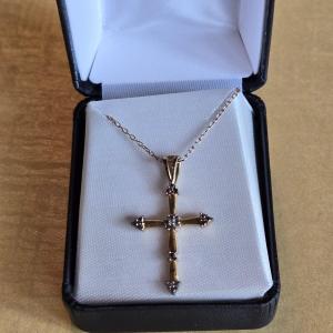 Photo of Gold over Sterling Cross Necklace