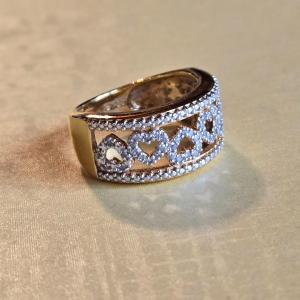 Photo of Gold over Sterling Cubic Zirconia Heart Ring