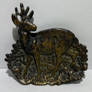 Photo of Antique Bronze Casted Decor or Ashtray 4-3/4" x 4-3/4" in Good Preowned Conditio