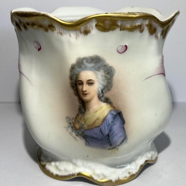 Photo of Limoges France Depose Hand Painted Madame Porcelain Jar/Vase Home Decor 5.50" x 
