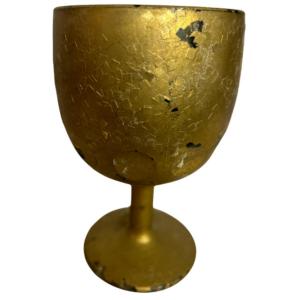 Photo of Vintage Brown Glass Painted Gold