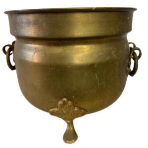Photo of Vintage 1970's Petite Brass Cachepot Planter Made in India