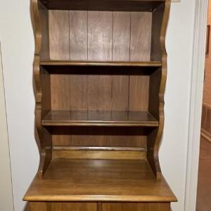 Photo of Mid-Century Wooden Bookcase with Storage 59-1/4" Tall & 20-1/2" 3-Shelves and Lo