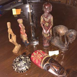 Photo of Lot of Wooden Sculptures, Primarily African Art