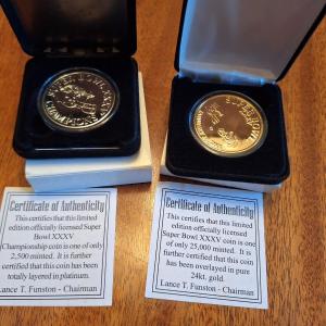 Photo of 2 Super bowl 38 Comemmortive coins