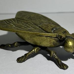 Photo of Vintage Brass Fly Trinket Box Lidded Ashtray Made in England in Good Preowned Co