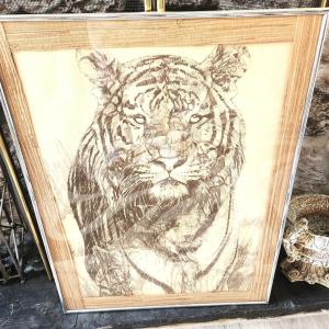 Photo of Lot #107 Tiger Print in Frame - 1970's/80s
