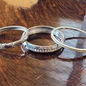 Photo of (3) Bangle Style Bracelets with Crystal Accents
