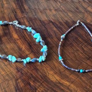 Photo of (2) Turquoise & a Heishi Ankel Bracelets