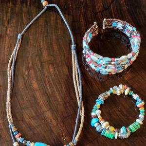 Photo of Multicolored Beaded Necklace and (2) Bracelets
