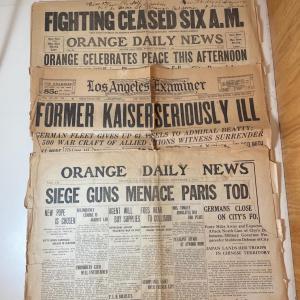 Photo of World War 1 newspapers