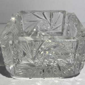 Photo of Vintage Leaded Glass Crystal 4" x 4" Ashtray in Good Preowned Condition.