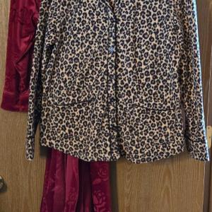 Photo of VERA WANG Warm Leopard Print Pj's and Soft Rose RobeRed