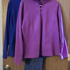 Photo of (2) Pull Over Fleece Tops & (1) Multicolored Active Tights