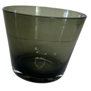 Photo of Vintage Mid-Century Modern Black Smoke Glass Stackable