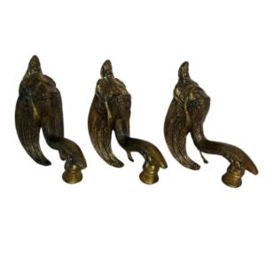 Photo of Vintage Solid Brass Peacock Swan Drawer Pulls – Set of 3