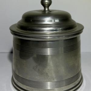 Photo of Vintage Stieff Paul Revere Pewter Reproduction Covered Bowl 5" Tall in Good Preo