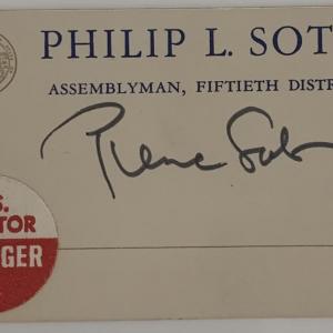Photo of Pierre Salinger signed promo card