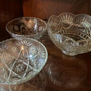 Photo of Lot of Vintage Glass and Crystal Servingware