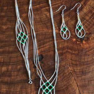 Photo of Native American Sterling Silver Necklace, Bracelet, & Earrings Set