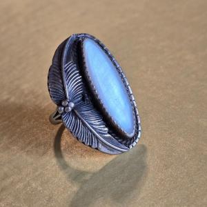 Photo of Native American Sterling & Blue Lace Agate Ring