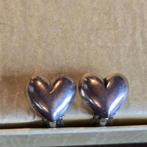 Photo of Sterling Silver Heart Clip On Earrings