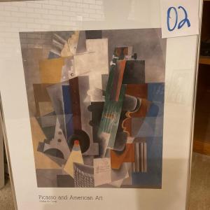 Photo of O2-Picasso Exhibit poster framed WALKER ART CENTER
