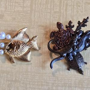 Photo of Fish & Pearls and Turtles & Lizards Brooches