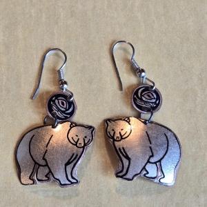 Photo of Silver Tone over Copper Bear Earrings