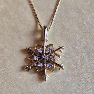 Photo of 14k Gold & Diamond Snowflake Pendant Necklace