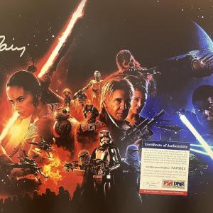 Photo of Star Wars Force Awakens Daisy Ridley signed mini poster. PSA authenticated