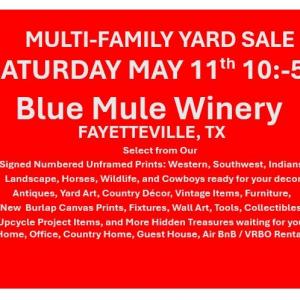 Photo of Garage Yard Sale Multi-Family Sat May 11th 10: -5: Blue Mule Winery Fayetteville