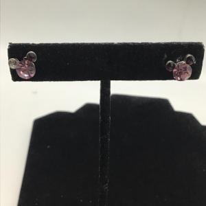 Photo of Minnie mouse head gem and Rhinestone pink earrings