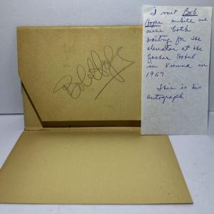 Photo of BOB HOPE Hand Signed Autograph in Vienna Austria 1957 in Very Good Preowned Cond