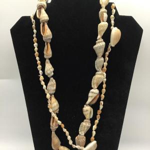 Photo of Two Beautiful Vintage Cowrie and Small Conch Sea Shell Necklaces