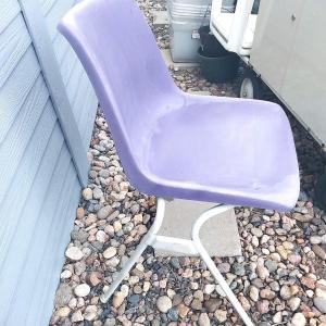 Photo of FOUR STACKABLE PURPLE CHAIRS