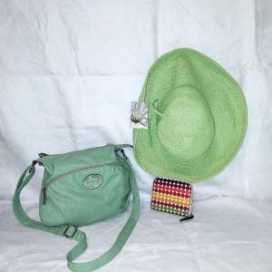 Photo of NEW LADIES' SUNHAT-LEATHER ROSETTI PURSE AND COIN PURSE