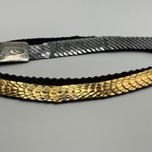 Photo of Metal expandable belts, silver and gold