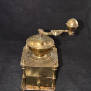 Photo of Vintage Brass Coffee Grinder 11.75” Tall