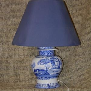 Photo of SPODE England Blue and White Italian Ginger Jar Table Lamp