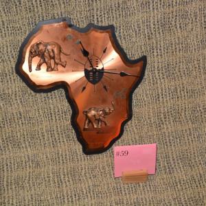 Photo of Africa Copper Wall Clock with 3D Elephants and hand Painted Graphics