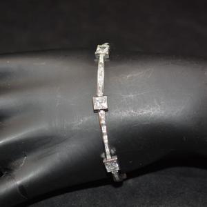 Photo of 925 Sterling Tennis Bracelet with Glass Settings 11.4g