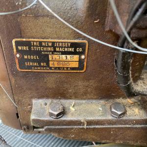 Photo of Antique Industrial The New Jersey Co Wire Stitching Machine LB1S with Serial Num