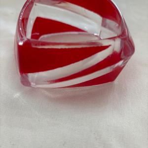 Photo of Vintage square red and clear bangle bracelet